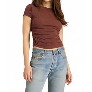 NEW PROJECT SOCIAL T izzie heather ruched baby tee in desert clay